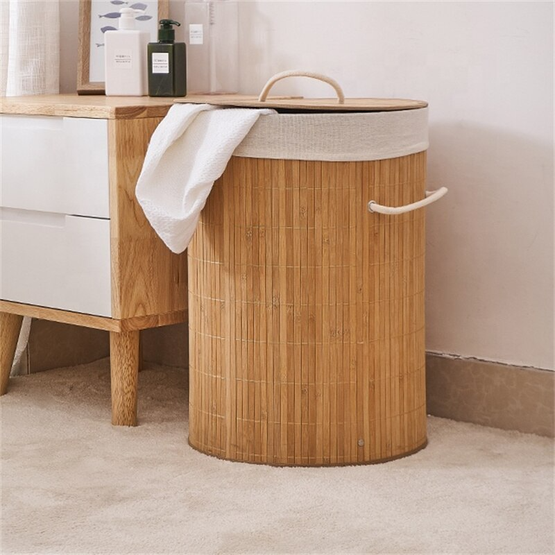 Panier à linge en bambou naturel