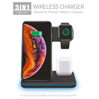 Chargeur sans fil 3 en 1 pour tous vos appareils