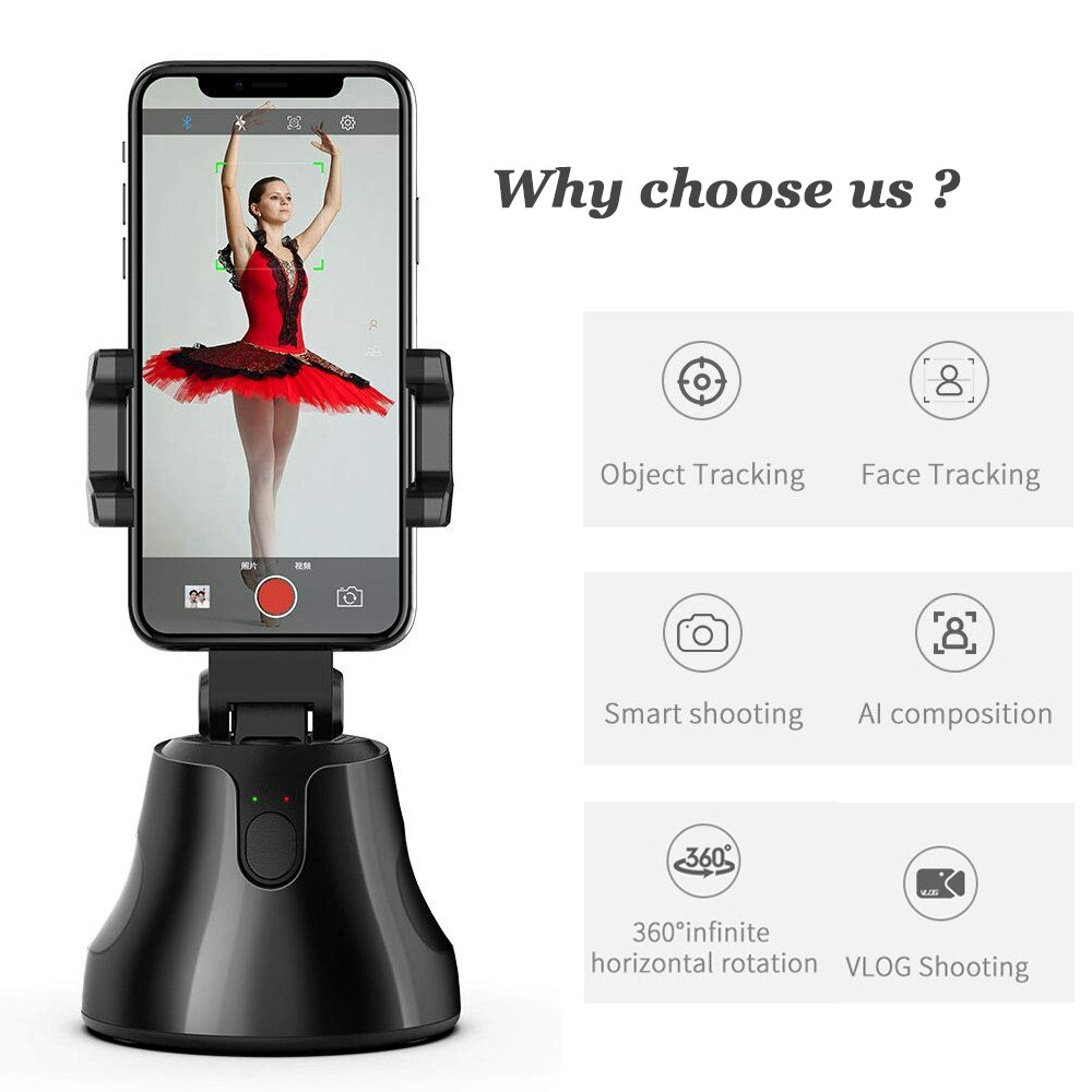 Bâton de Selfie intelligent Auto Rotation à 360 degrés