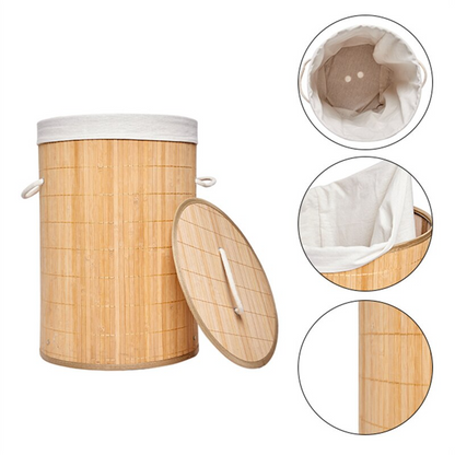 Panier à linge en bambou naturel
