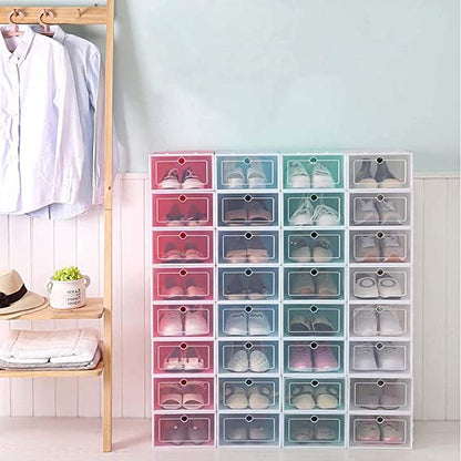 4 paquets de stockage de chaussures transparents en vrac