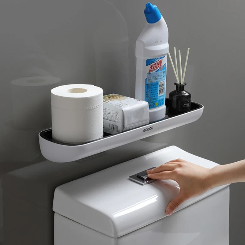 Étagère murale de salle de bain, pas de perçage, facile à installer